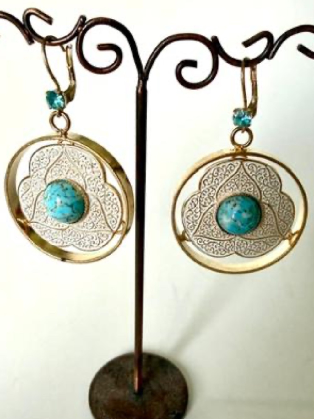 Vintage faux turquoise Earrings